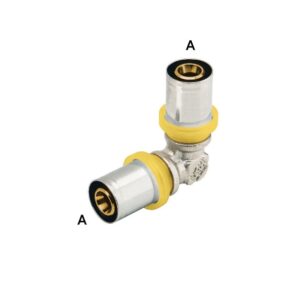 Gomito Doppio 20X2 A Pinzare Gas
