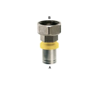 Manicotto C/Dado Girevole 16- 1/2" S/Piana A Pinz Gas